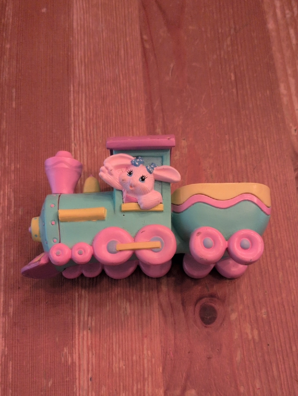 VTG Binney And Smith 1993 Pink Teal Bunny Train Collectable Crayola Hallmark